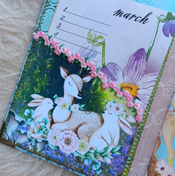 Boho Whimsical Forest Soft Cover Handmade Journal - Picture 3 of 14